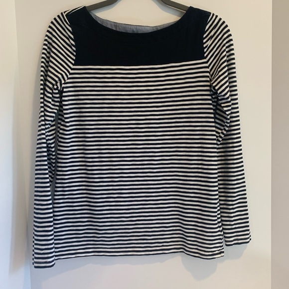 Brooks Brothers Navy Blue and White Long Sleeve T-Shirt Women’s XS Extra Small - Picture 1 of 5